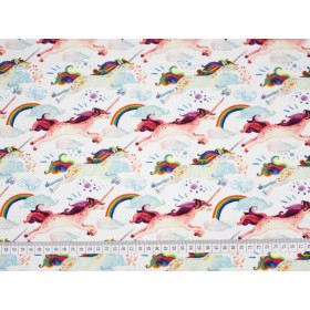 REGENBOGEN EINHÖRNER - Viskose-Jersey WE210