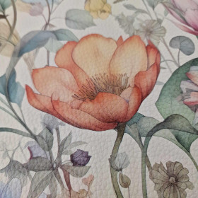 PASTEL FLOWERS WZ.12 (46 cm x 50 cm) - dickes geprägtes Kunstleder