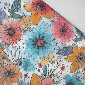 AQUARELL BLUMEN Ms. 5 - Bamboo fabric 170g