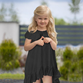 Leinengewebe mit Elasthan - BLACK