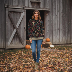 CLASSIC DAMEN HOODIE (POLA) -  FLOWERS WZ.60 - Nähset