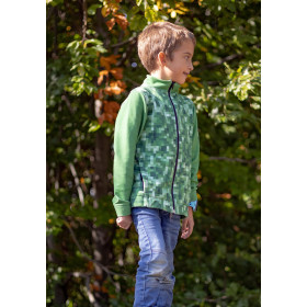“MAX” KINDER TRAININGSJACKE - PIXEL MS.2 / grün - Maschenware mit kurzem Flor