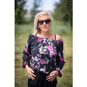 Carmenausschnitt Bluse (SOFIA) - LEAVES M. 1 - Nähset 