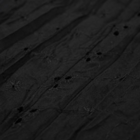 SCHWARZ - Bestickter gecrashter Batist