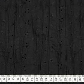 SCHWARZ - Bestickter gecrashter Batist