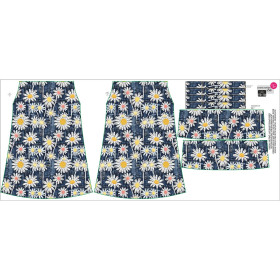 Carmenausschnitt Kleid (LILI) - DAISIES DENIM IMITATION WZ. 1 - Nähset 