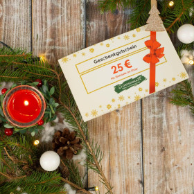 GESCHENKGUTSCHEIN FÜR WEIHNACHTEN - 25 EUR - DE