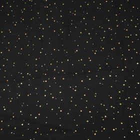 GOLDENE PUNKTE / schwarz - Baumwoll Musselin