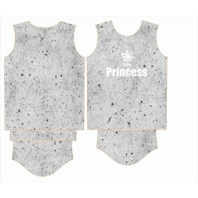 KINDER T-SHIRT (140/146) -  LITTLE PRINCESS / beton - Single Jersey 
