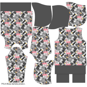 CLASSIC DAMEN HOODIE (POLA) - FLAMINGOS MIT BLÄTTER - Sommersweat