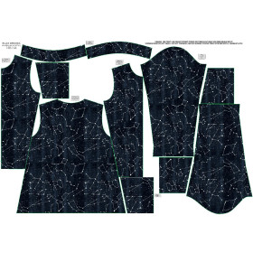 “MAX” KINDER TRAININGSJACKE - KONSTELLATIONEN M.2 (GALAKTISCHE TIERE) / navy - Maschenware mit kurzem Flor