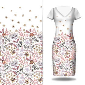 BLUMEN (Motiv 3) / weiß - Kleid-Panel Leinen 100%