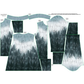 “MAX” KINDER TRAININGSJACKE - WALD OMBRE (WINTER IM GEBIRGE) - Maschenware mit kurzem Flor