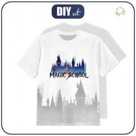 KINDER T-SHIRT (116/122) - MAGIC SCHOOL (ZAUBERSCHULE) - Single Jersey