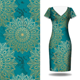 MANDALA m. 5 / smaragd - Kleid-Panel krepp