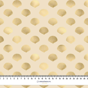 GOLDENE MUSCHELN (GOLDENER OZEAN) / beige- Polster- Velours