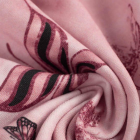 SCHMETTERLINGE (GLITTER SCHMETTERLINGE) / CAMOUFLAGE m. 2 (rosenquarz) - bio single jerset mit Elastan Sommersweat