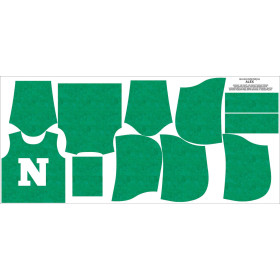 KINDER HOODIE (ALEX) - "N" / acid wash Malachitgrün - Nähset