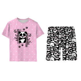 KINDERPYJAMA "ADA" - PANDA / rosa - Nähset 