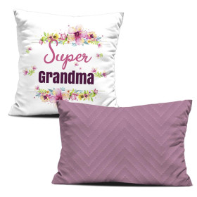 DEKO-KOPFKISSEN - Super Grandma / rosa