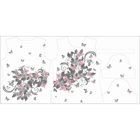 DAMEN T-SHIRT - FLORAL / grau-rosa - Single Jersey