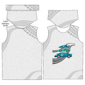 KINDER T-SHIRT- SCHNELLE SCHLITTEN / acid (grau) - Single Jersey (128/134)