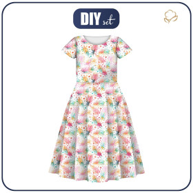 KINDER KLEID "MIA" - REGENBOGEN FEDERN - Nähset