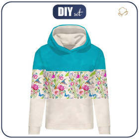 CLASSIC DAMEN HOODIE (POLA) - EISVÖGEL (EISVÖGEL AUF DER WIESE) / Streifen - Sommersweat