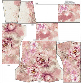 Sweatshirt mit Schalkragen und Fledermausärmel (FURIA) - WATERCOLORS FLOWERS MS. 6 - Nähset