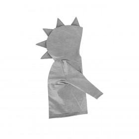 KINDER HOODIE DINO "PARIS" (74/80) - MELANGE HELLGRAU - Nähset 