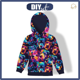 KINDER HOODIE (ALEX) - COLORFUL DOGS - Nähset