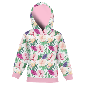KINDER HOODIE (ALEX) - EXOTISCHE PFLANZEN / weiß - Nähset