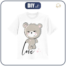 KINDER T-SHIRT- BÄR  / love -  Single Jersey