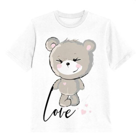 KINDER T-SHIRT- BÄR  / love -  Single Jersey