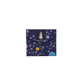 SCHÜLERPAKET - PLANETEN UND STERNE ( GALAXIE ) / dunkelblau - Nähset