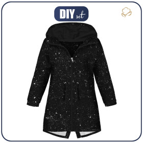 KINDERPARKA (ARIEL) - BETON / schwarz - Nähset
