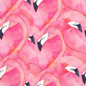 PINK FLAMINGOS - Baumwoll Webware