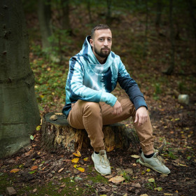 HYDROPHOBER HOODIE UNISEX - FLOWERS MS.10/ Mocha Mousse - Nähset