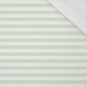 STREIFEN 1x1 - acid ecru / acid mint - bio single jerset mit Elastan  Sommersweat
