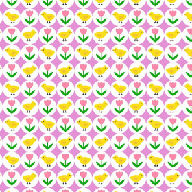 KÜKEN UND TULPEN / violett