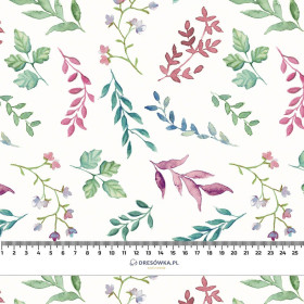 BUNTES HERBARIUM / weiß - Viskose Webware