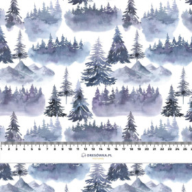 WALDLANDSCHAFT (GEMALTER WALD) - Wintersweat angeraut mit Elastan ITY