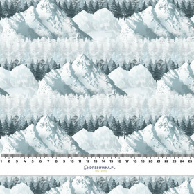 SCHNEEBEDECKTE GIPFEL (WINTER IM GEBIRGE) / klein- Polster- Velours