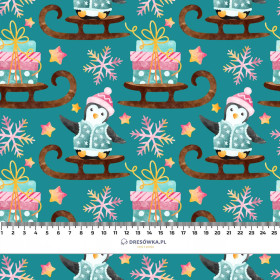 PINGUINE / SCHLITTEN (WEIHNACHTSPINGUINE) - Wintersweat angeraut mit Elastan ITY