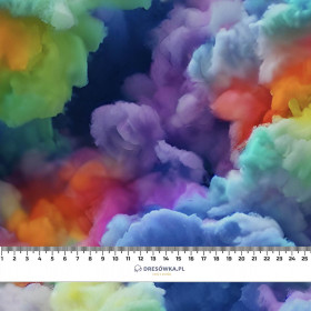 100cm REGENBOGENWOLKEN - Baumwoll Webware