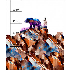 BEAR ON A ROCK - Paneel (60cm x 50cm) SINGLE JERSEY 