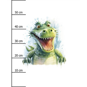 WATERCOLOR CROCODILE - Paneel (60cm x 50cm) Hydrophober angerauter Wintersweat