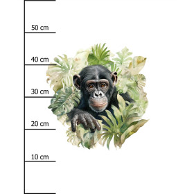 WATERCOLOR MONKEY - Paneel (60cm x 50cm)  Baumwoll Webware