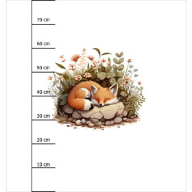 SLEEPING FOX - Paneel (75cm x 80cm) Wintersweat angeraut mit Elastan ITY