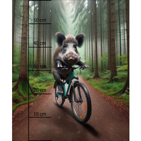 EBER AUF EINEM FAHRRAD M. 1 - Panel (60cm x 50cm) Lycra 300g